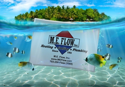 business card under water