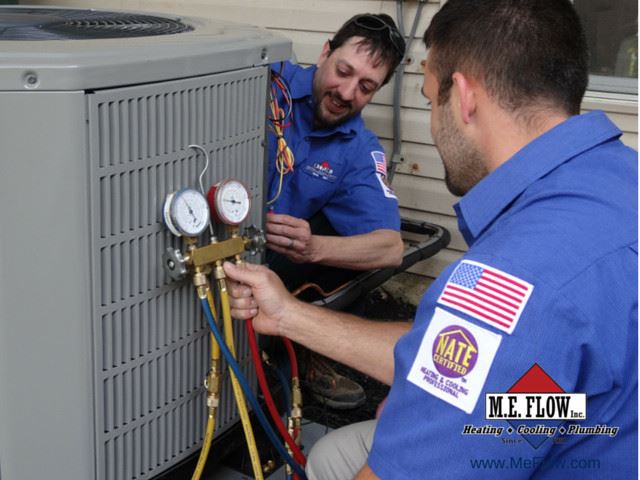 working on AC unit