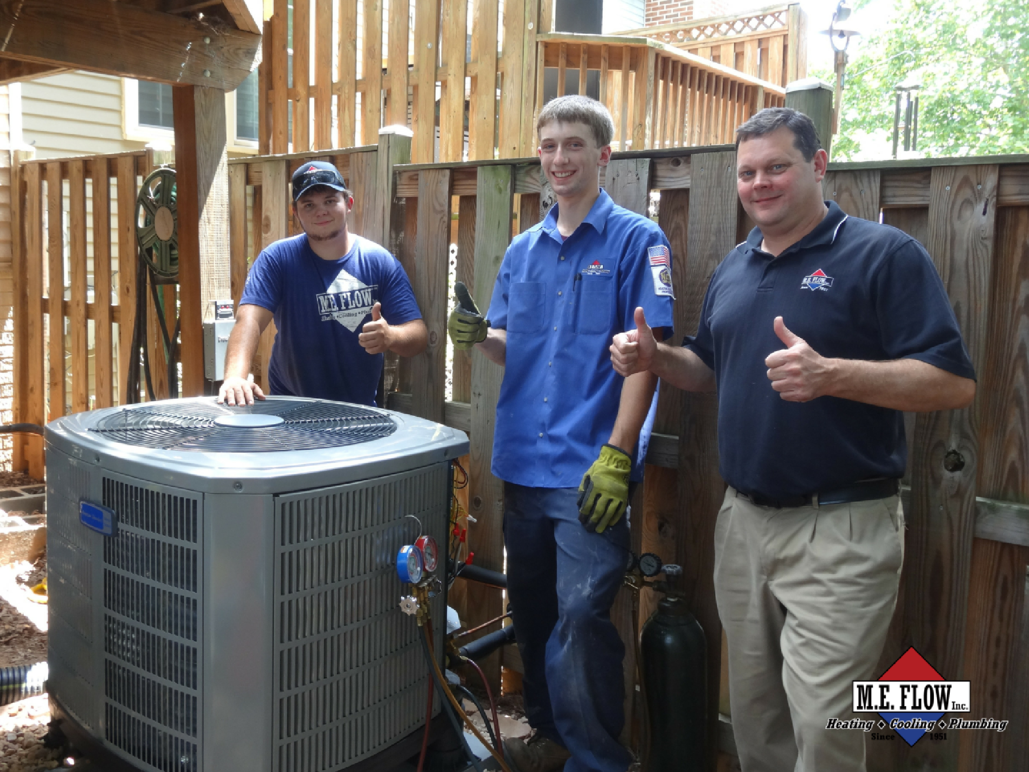 men working with HVAC