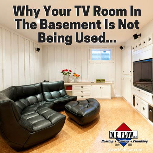 TV room in the basement